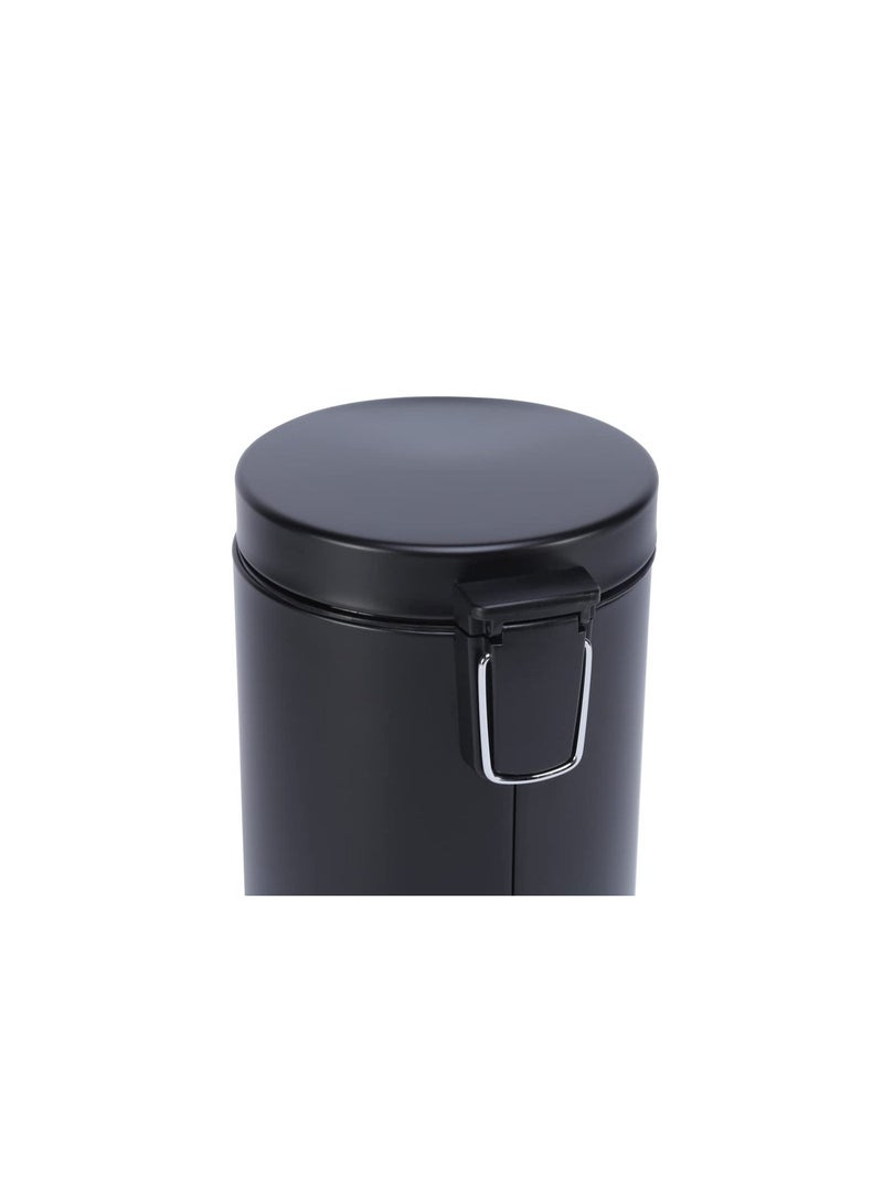 بريمانوفا سلة مهملات(40 لتر) بريمانوفا التركية من الستانلس ستيل، مزودة بدواسة قدم وغطاء يُغلق ببطء، مع دلو داخلي قابل للإزالة لسهولة التنظيف، اسود، - Image 4